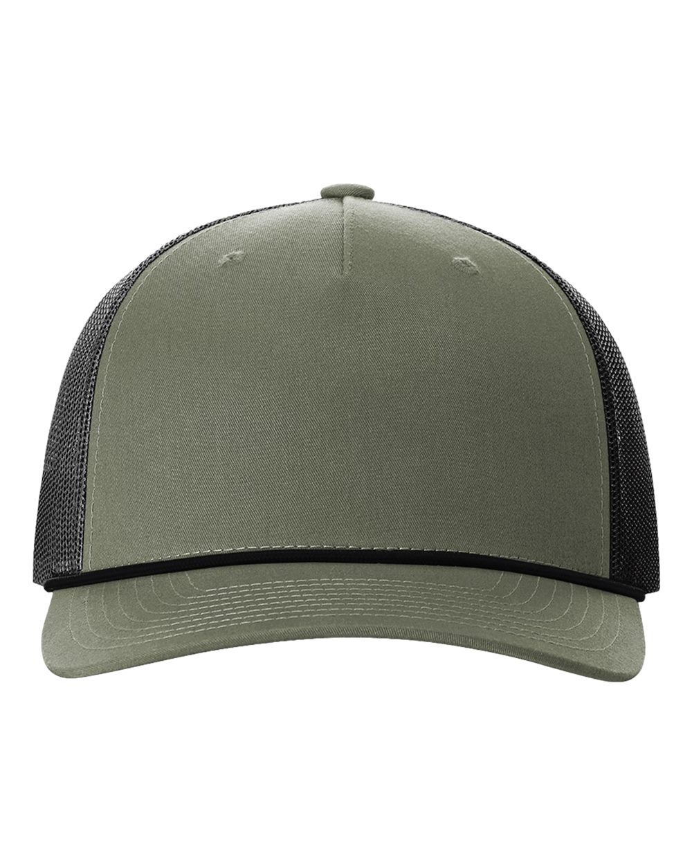 Five-Panel Trucker with Rope Cap - Front - B26895140 - Loden Green/ Black