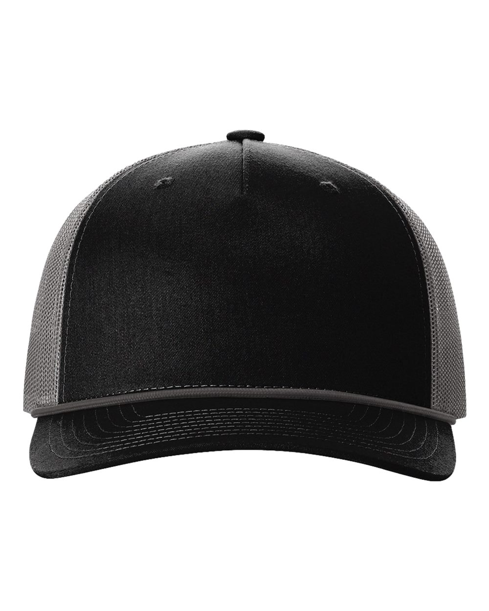 Five-Panel Trucker with Rope Cap - Front - B26895500 - Black/ Charcoal