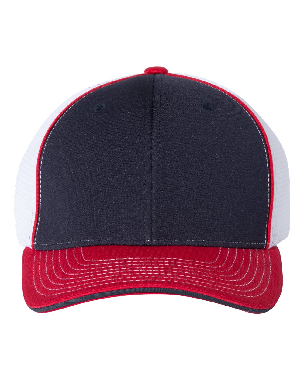 Pulse Sportmesh R-Flex Cap - Front - B90395673 - Navy/ White/ Red Tri