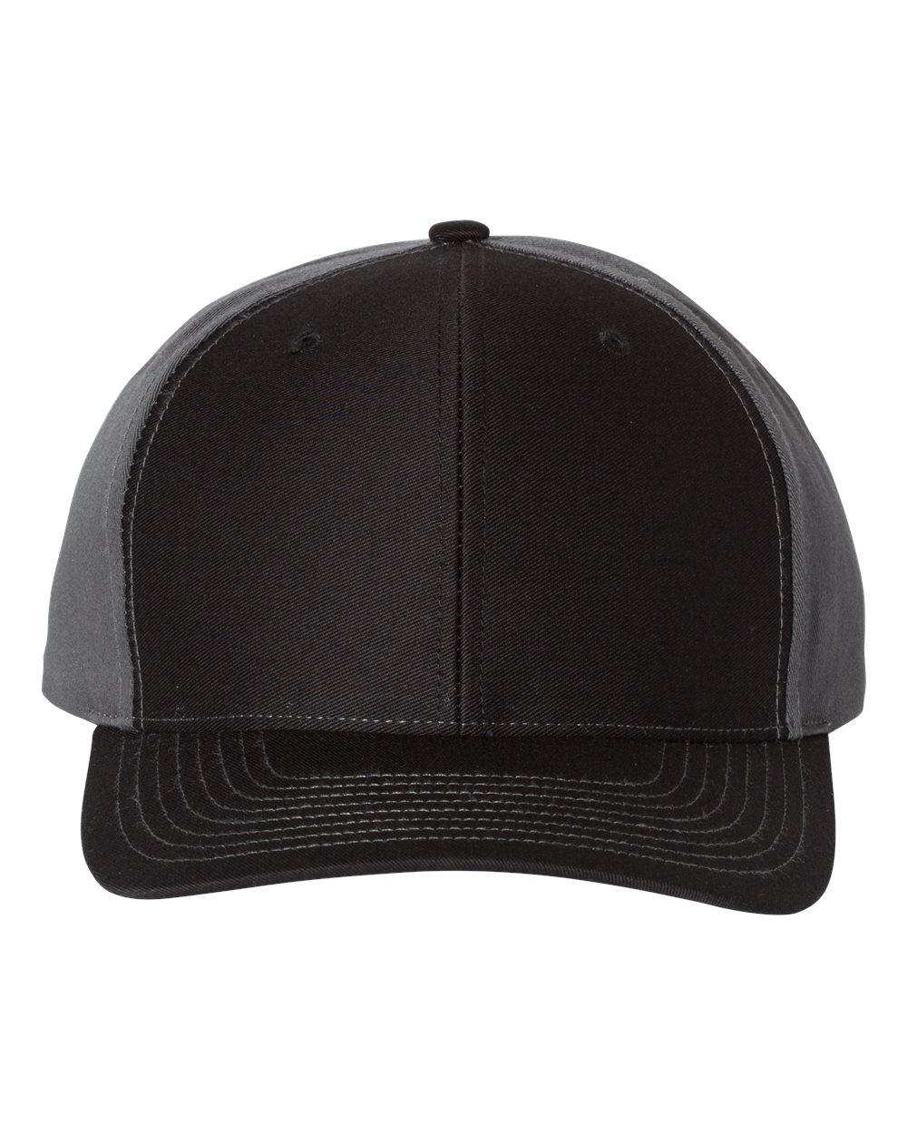 Twill Back Trucker Cap - Front - B49495090 - Black/ Charcoal