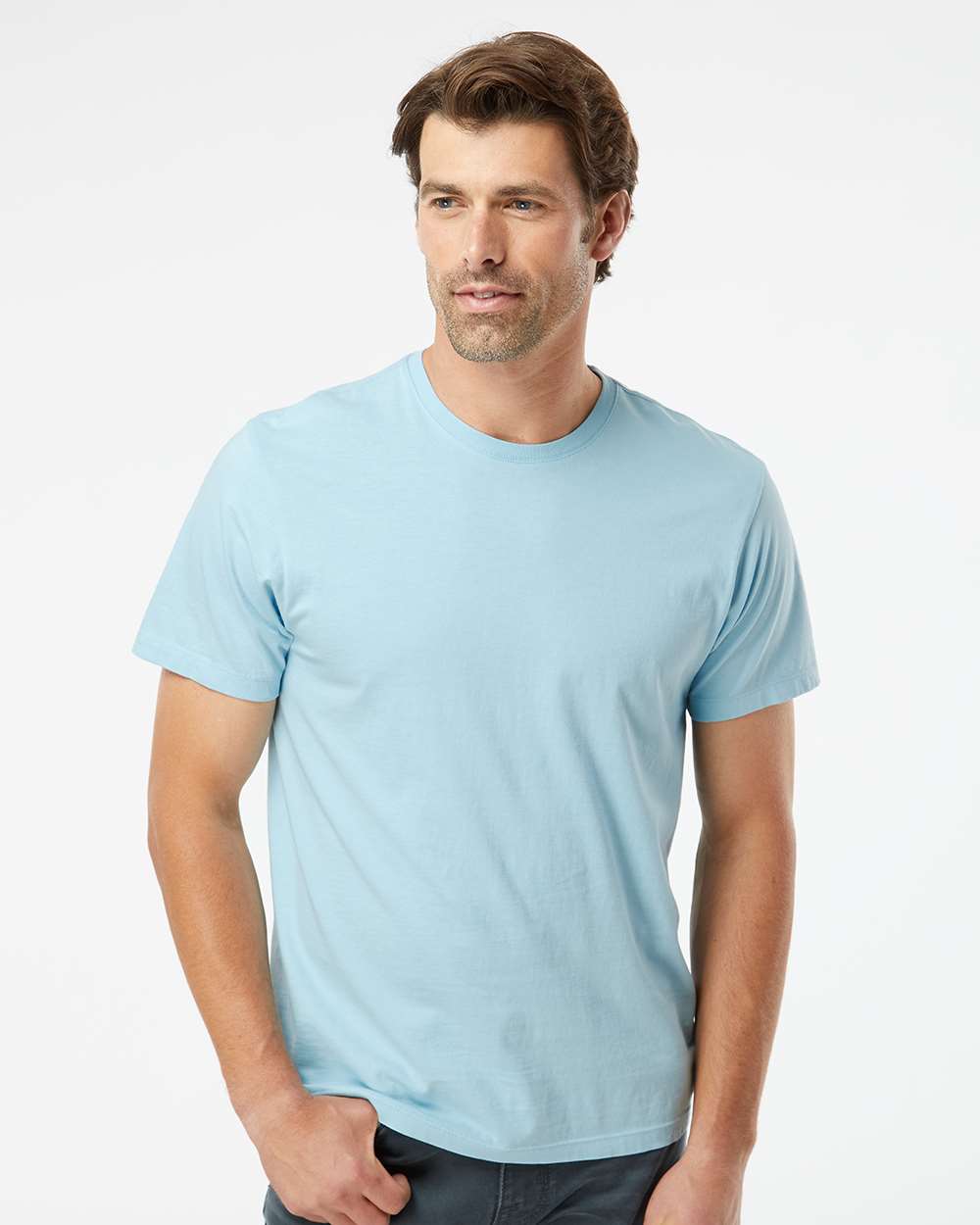 Unisex Organic T-Shirt - OnModelFront - B10072103 - Chambray