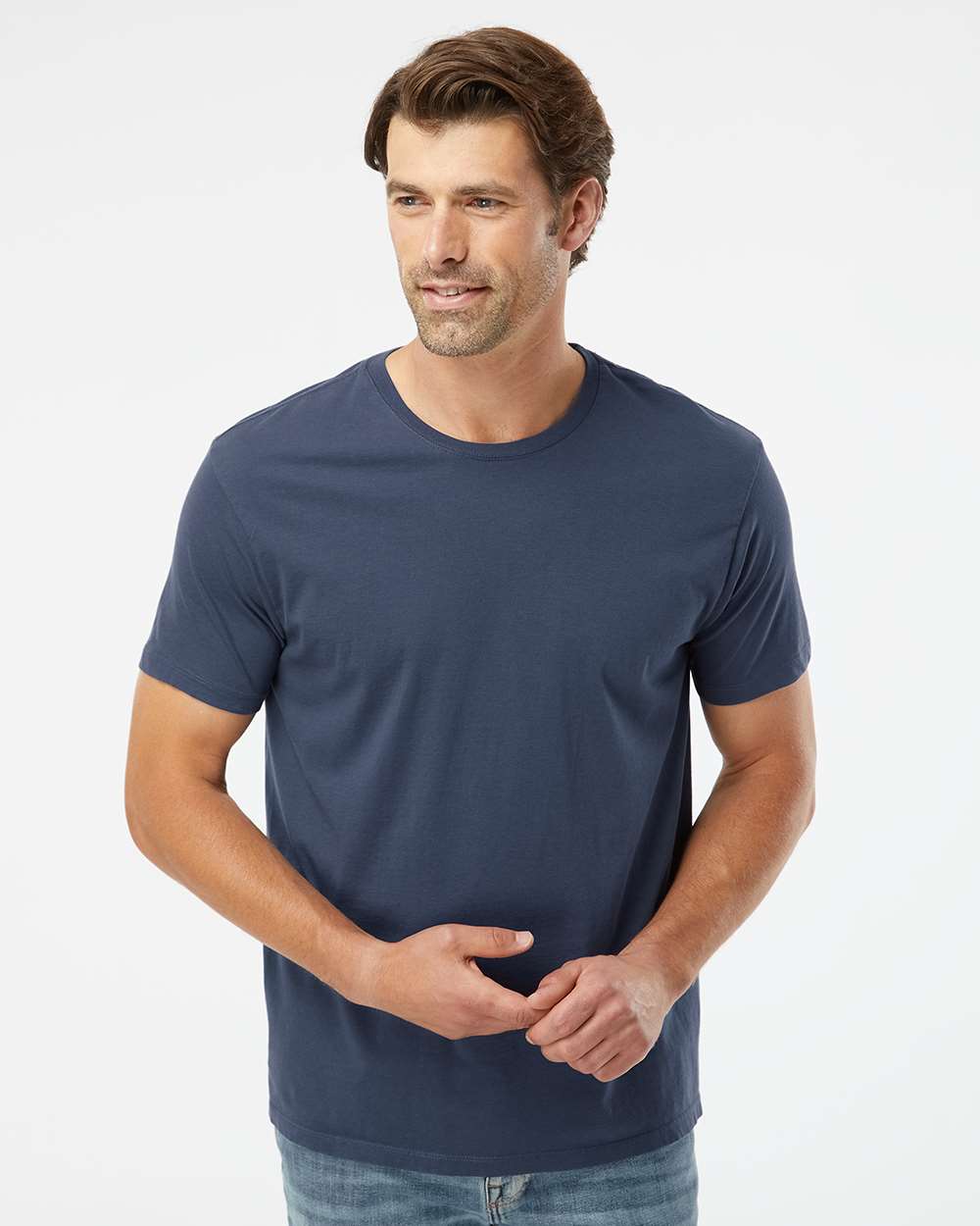 Unisex Organic T-Shirt - OnModelFront - B10072133 - Navy