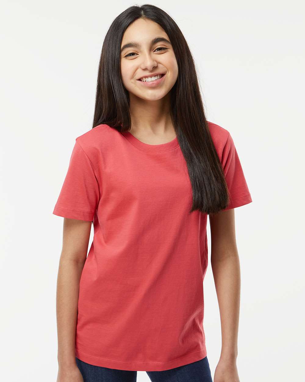 Youth Organic T-Shirt - OnModelFront - B10172002 - Brick