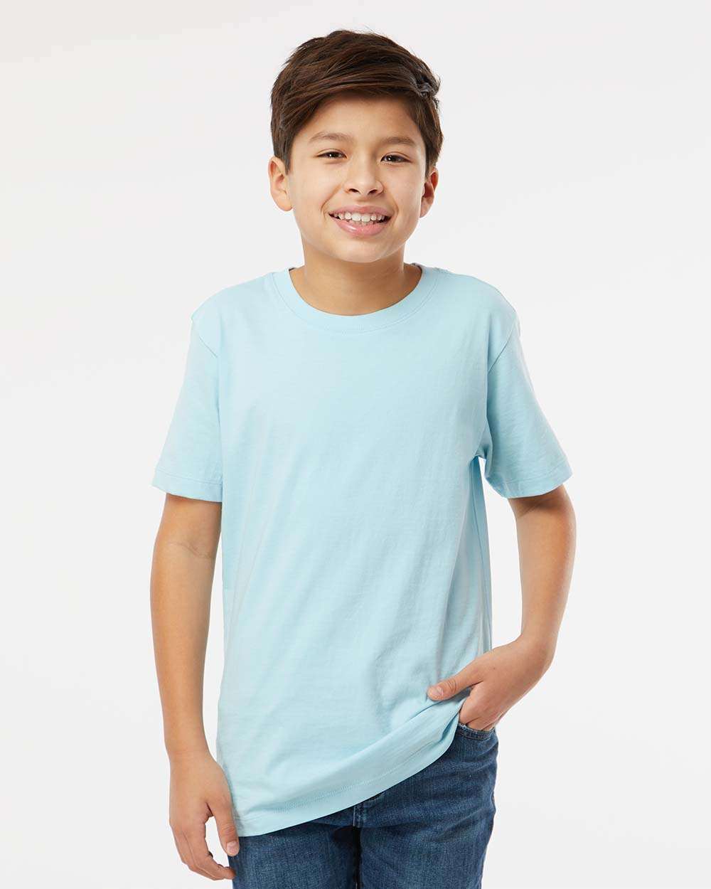 Youth Organic T-Shirt - OnModelFront - B10172102 - Chambray