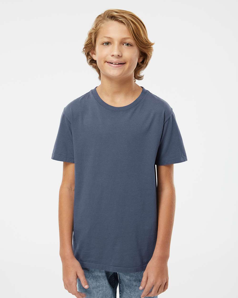 Youth Organic T-Shirt - OnModelFront - B10172122 - Navy