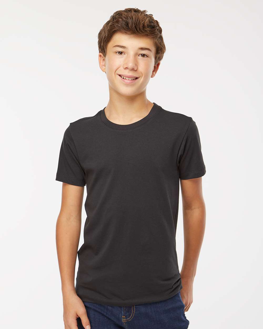 Youth Organic T-Shirt - OnModelFront - B10172502 - Black