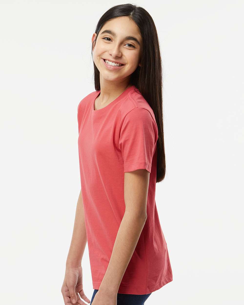 Youth Organic T-Shirt - OnModelSide - B10172002 - Brick