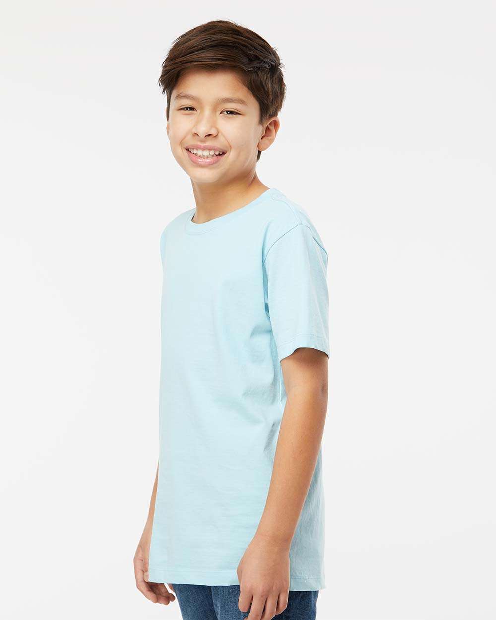 Youth Organic T-Shirt - OnModelSide - B10172102 - Chambray