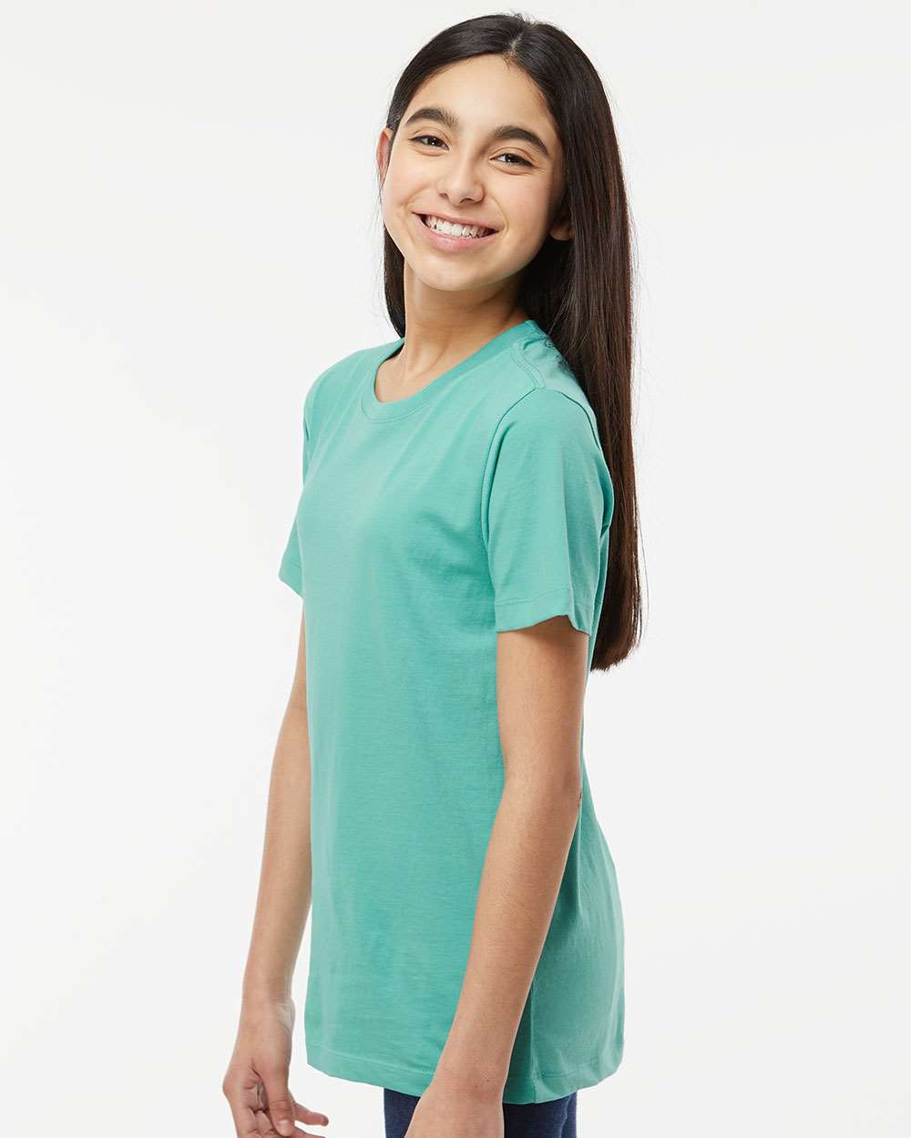 Youth Organic T-Shirt - OnModelSide - B10172142 - Seafoam
