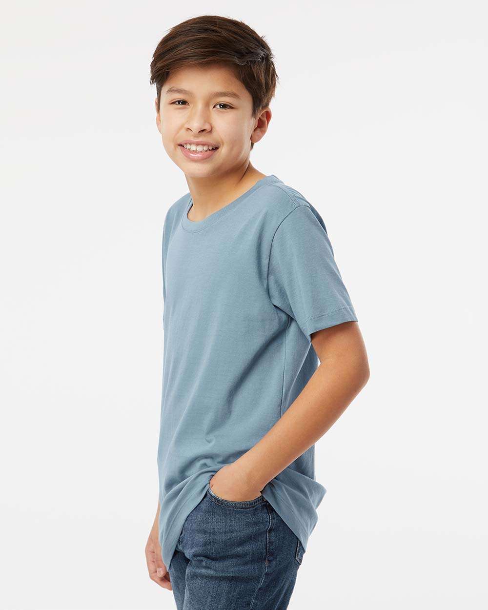 Youth Organic T-Shirt - OnModelSide - B10172152 - Slate