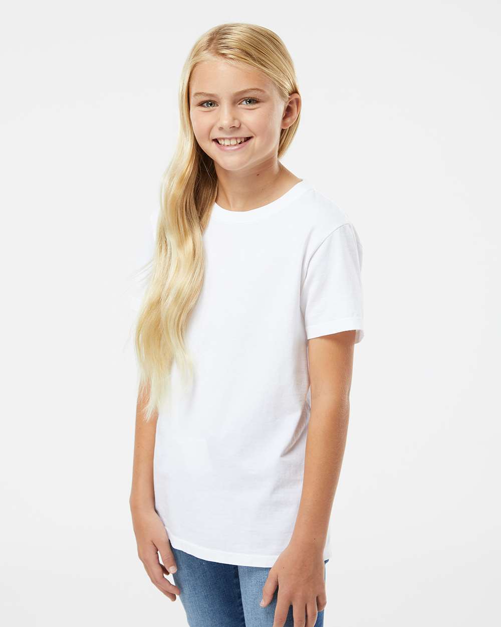 Youth Organic T-Shirt - OnModelSide - B10172162 - White
