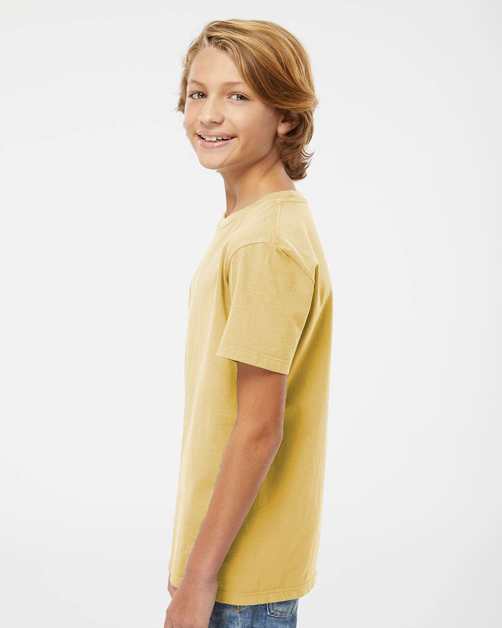Youth Organic T-Shirt - OnModelSide - B10172172 - Wheat