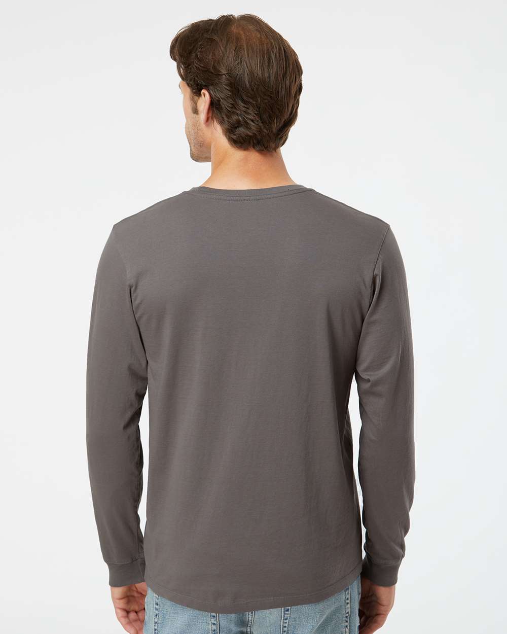 Unisex Organic Long Sleeve T-Shirt - OnModelBack - B10272003 - Graphite