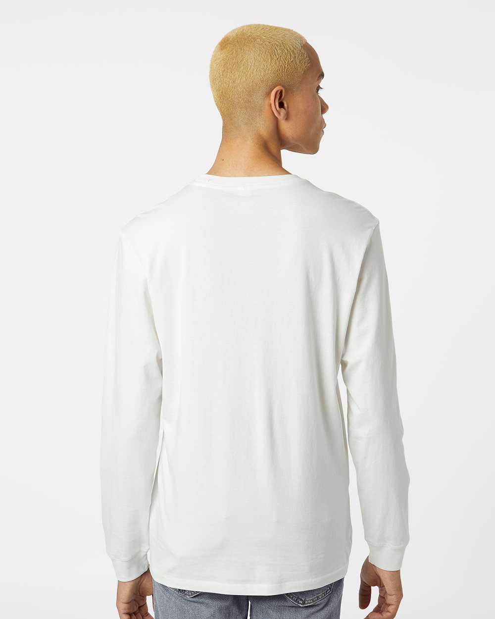 Unisex Organic Long Sleeve T-Shirt - OnModelBack - B10272013 - Ivory