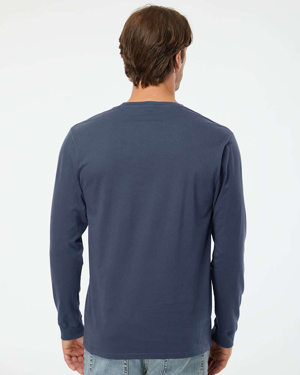 Unisex Organic Long Sleeve T-Shirt - OnModelBack - B10272103 - Navy