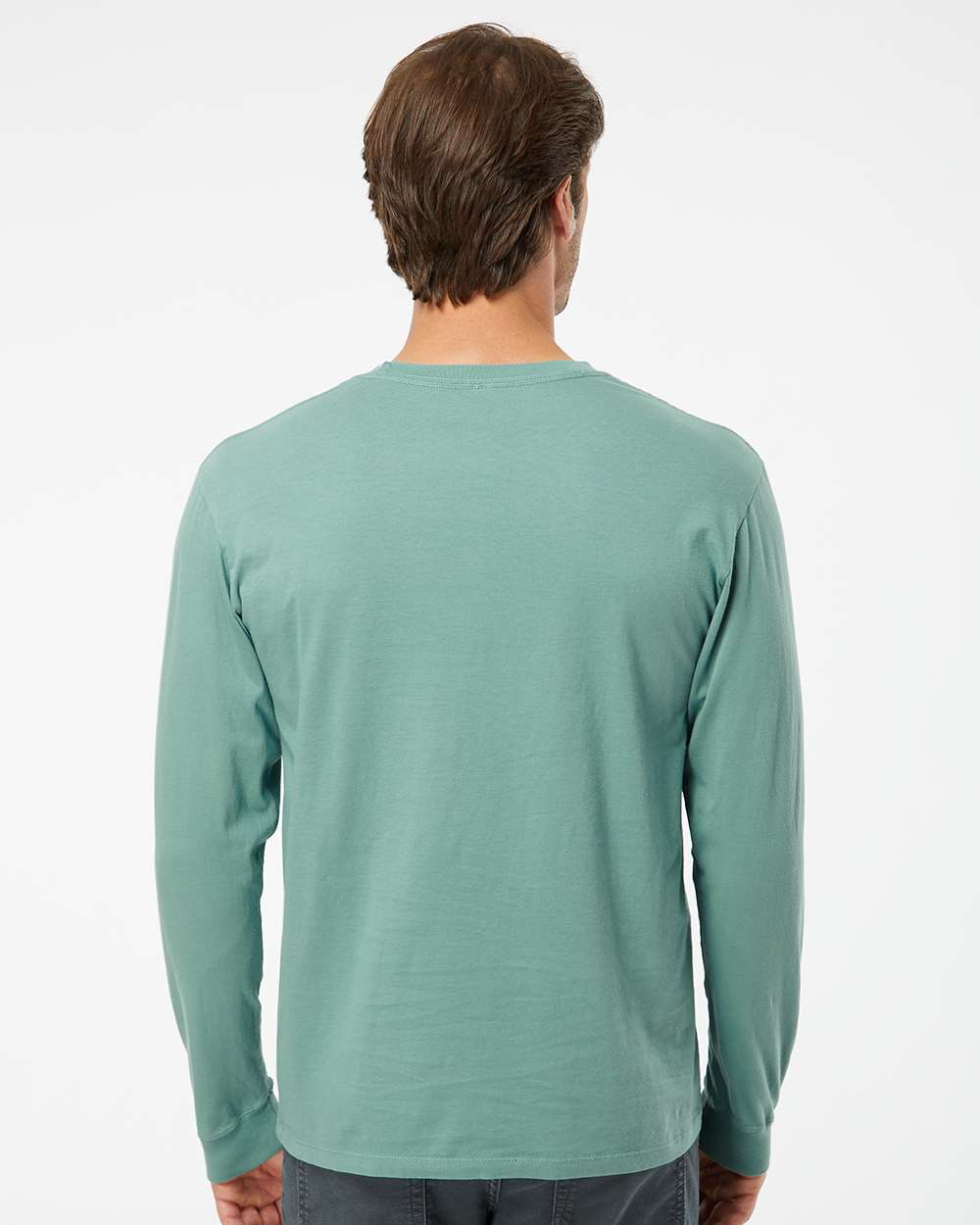 Unisex Organic Long Sleeve T-Shirt - OnModelBack - B10272113 - Pine