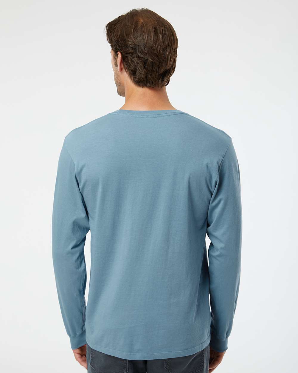 Unisex Organic Long Sleeve T-Shirt - OnModelBack - B10272133 - Slate