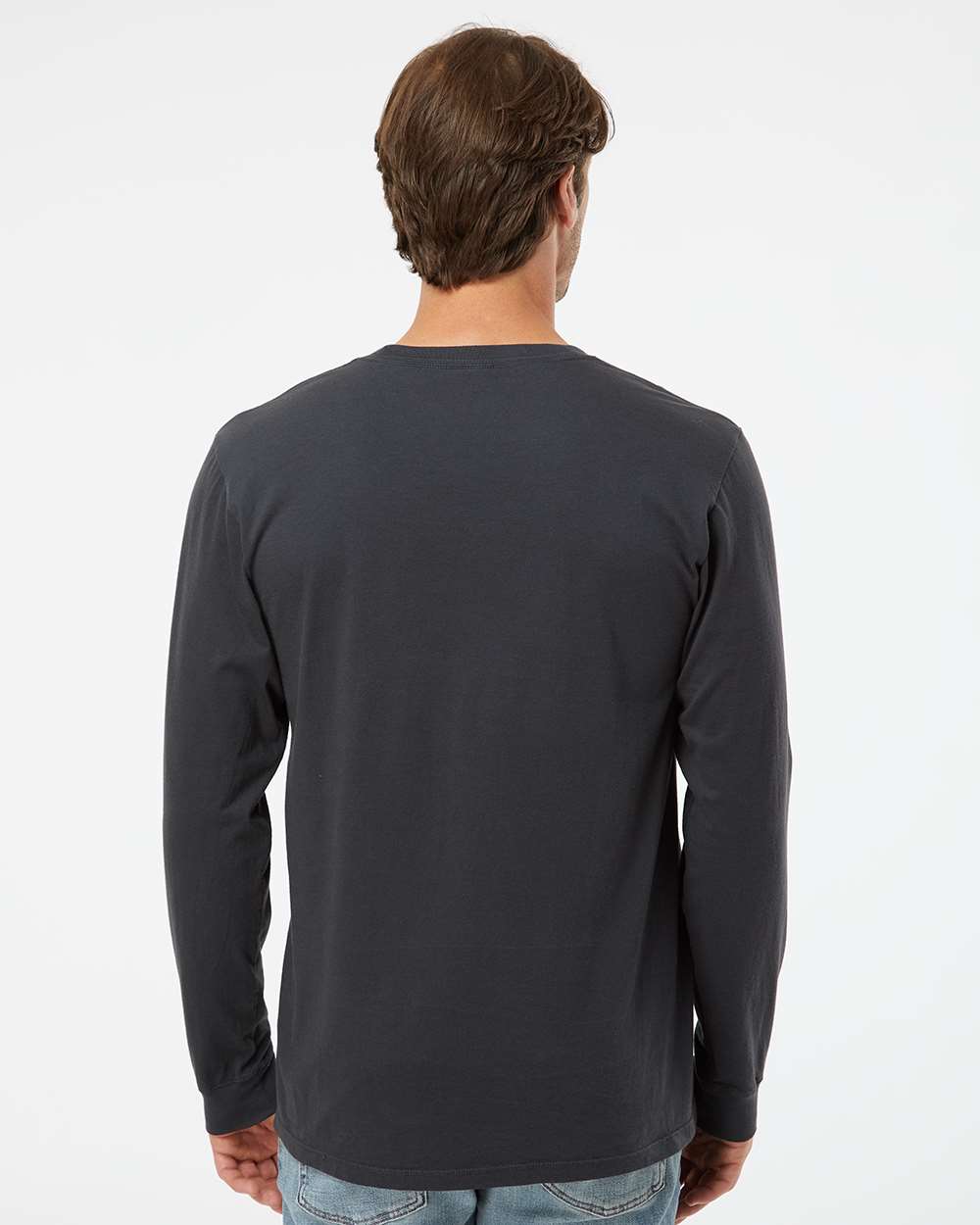 Unisex Organic Long Sleeve T-Shirt - OnModelBack - B10272503 - Black