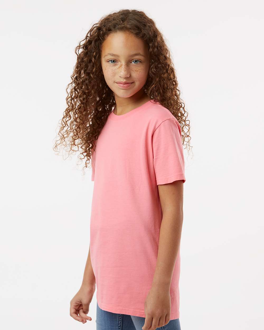 Youth Classic T-Shirt - OnModelSide - B10472112 - Pink