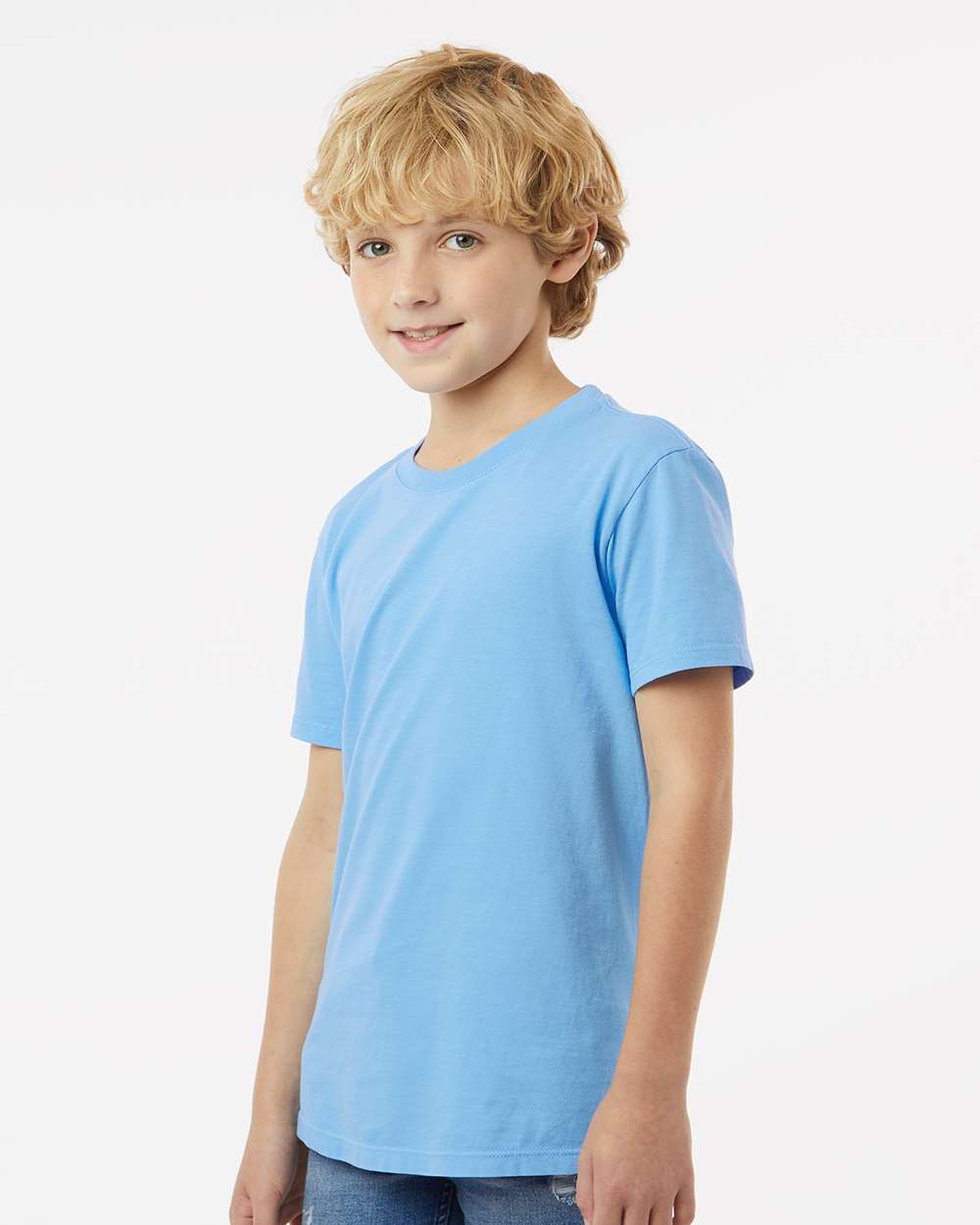 Youth Classic T-Shirt - OnModelSide - B10472252 - Azure
