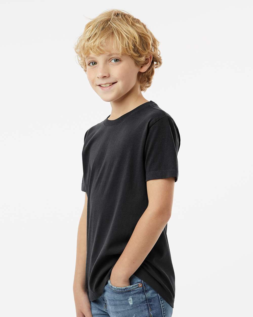 Youth Classic T-Shirt - OnModelSide - B10472502 - Black