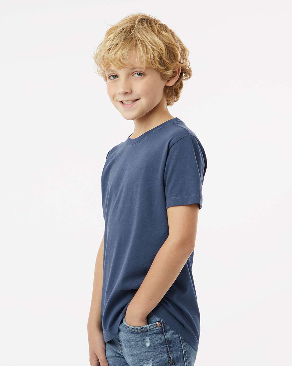 Youth Classic T-Shirt - OnModelSide - B10472652 - Navy