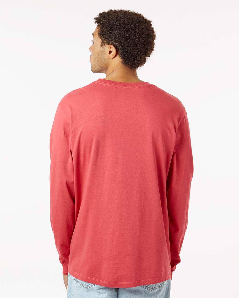 Unisex Classic Long Sleeve T-Shirt - OnModelBack - B10872523 - Brick