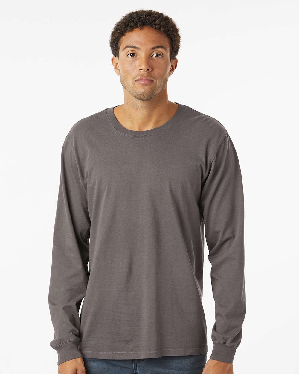 Unisex Classic Long Sleeve T-Shirt - OnModelFront - B10872493 - Graphite