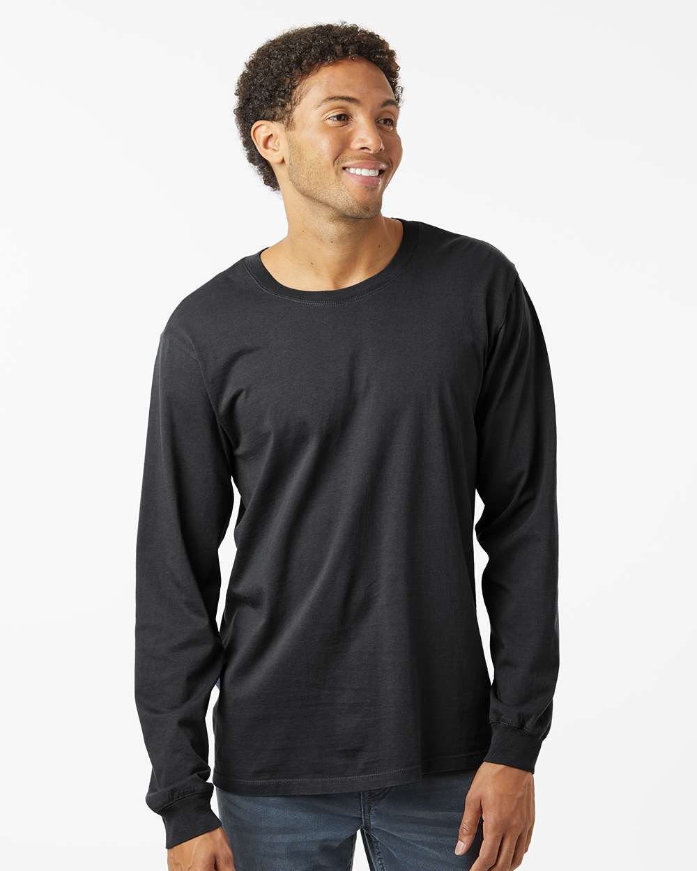 Unisex Classic Long Sleeve T-Shirt - OnModelFront - B10872503 - Black