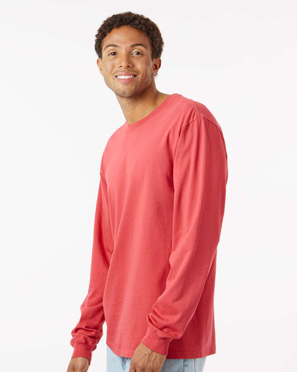 Unisex Classic Long Sleeve T-Shirt - OnModelSide - B10872523 - Brick