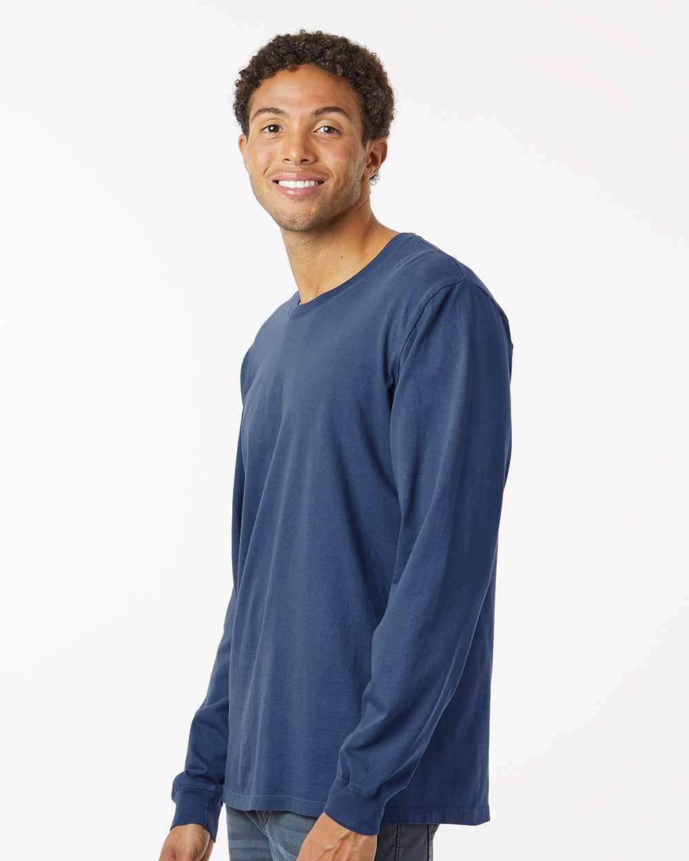 Unisex Classic Long Sleeve T-Shirt - OnModelSide - B10872653 - Navy