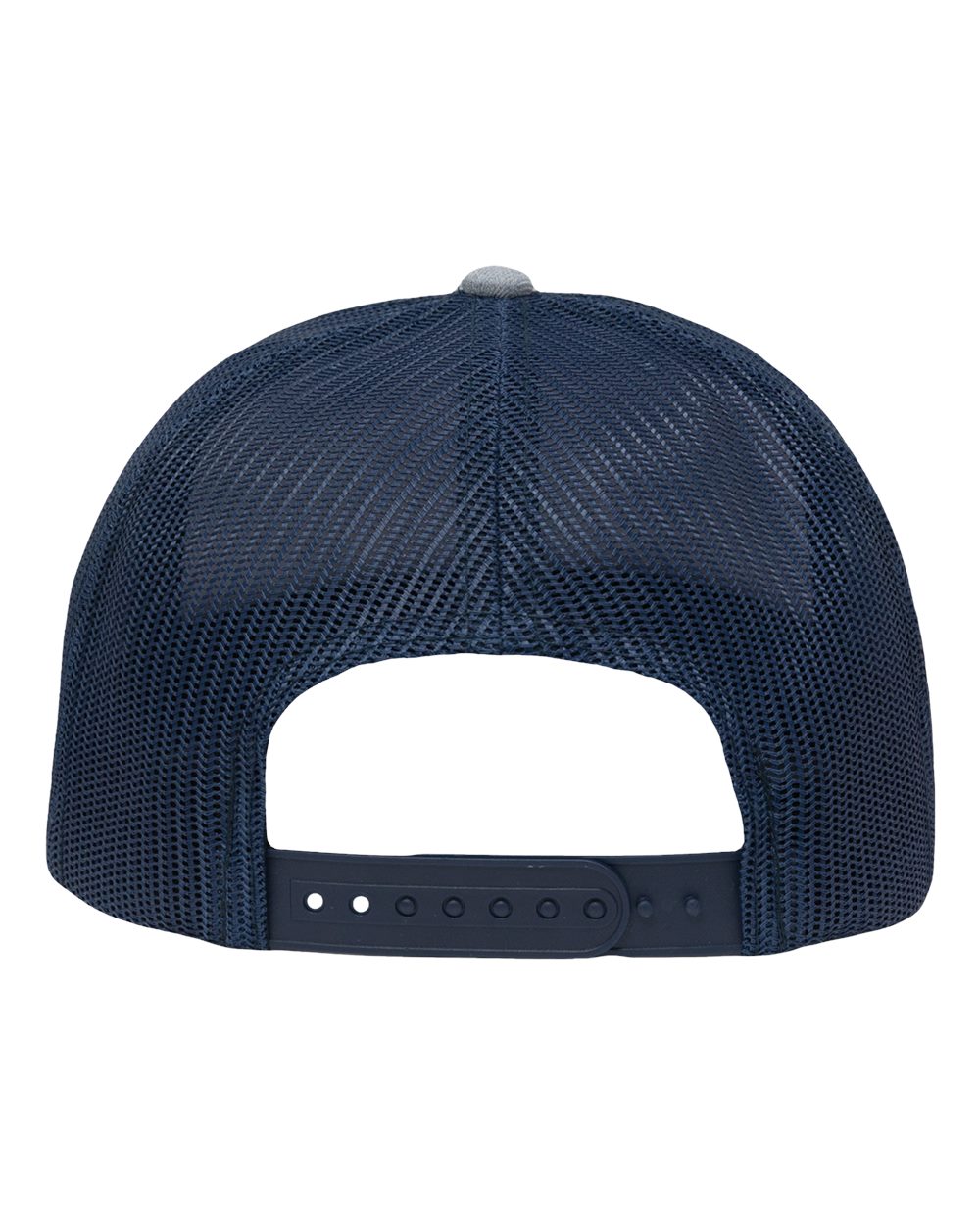 Modern Six-Panel Trucker Fit Cap - Back - B14995130 - Ice Blue Heather/ Navy