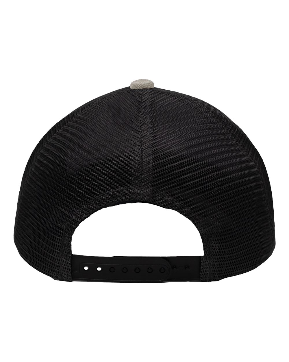 Modern Six-Panel Trucker Fit Cap - Back - B14995140 - Grey Heather/ Black