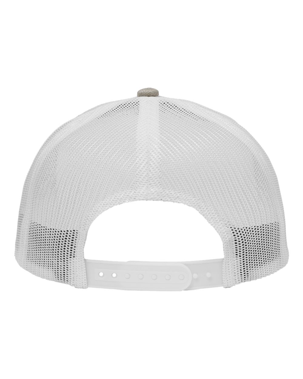 Modern Six-Panel Trucker Fit Cap - Back - B14995150 - Grey Heather/ White