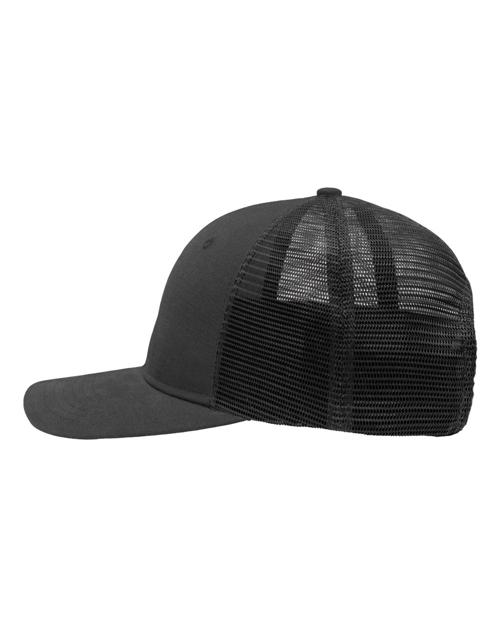 Modern Six-Panel Trucker Fit Cap - DirectSide - B14995590 - Charcoal/ Black