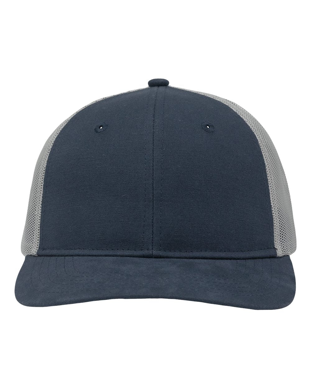 Modern Six-Panel Trucker Fit Cap - Front - B14995650 - Navy/ Grey
