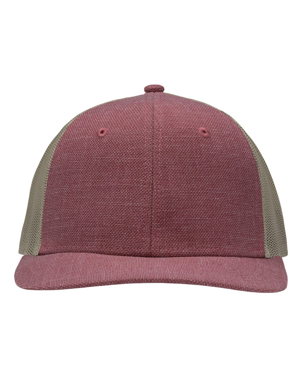 Modern Six-Panel Trucker Fit Cap - Front - B14995700 - X Hatch Red/ Khaki