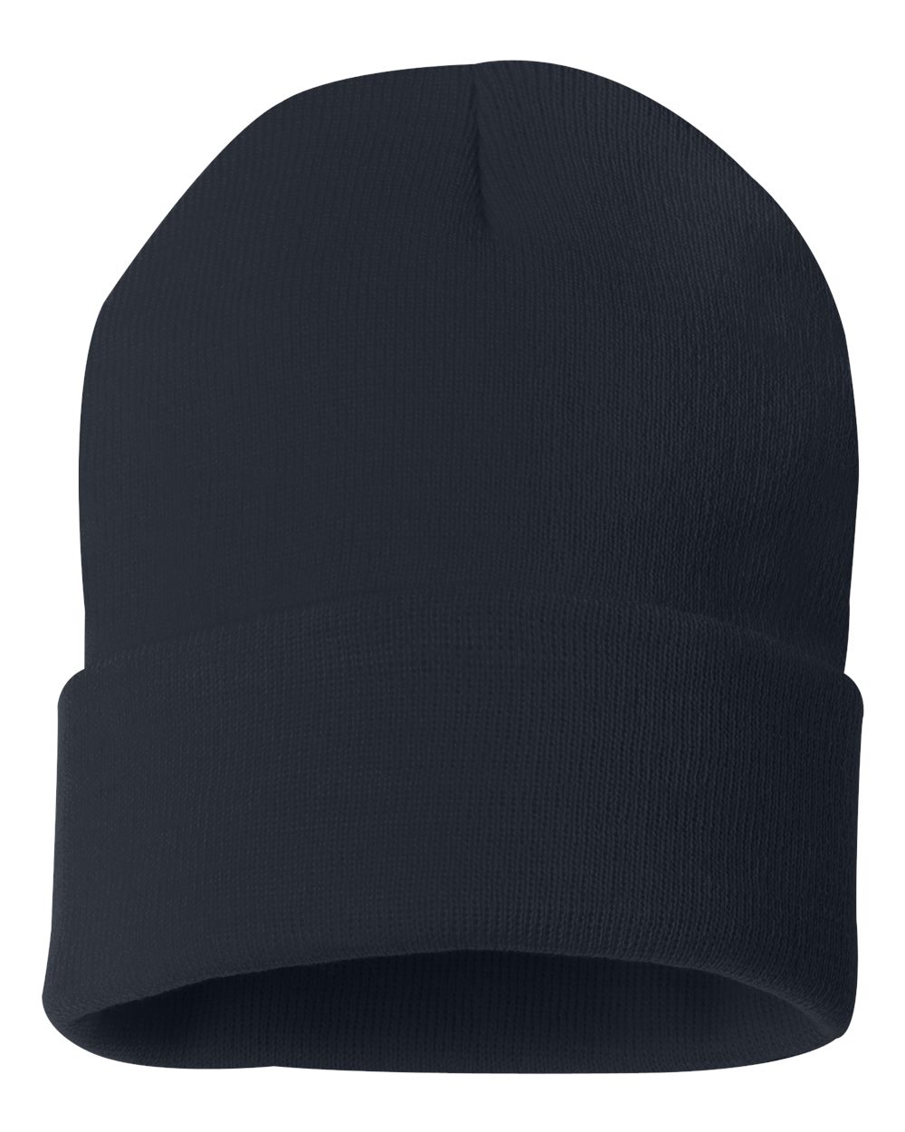 12" Solid Cuffed Beanie - Back - B83995650 - Navy
