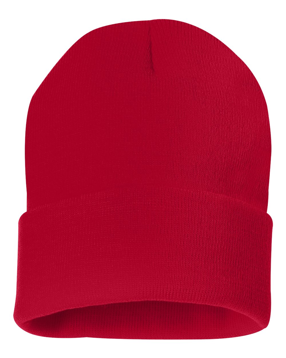 12" Solid Cuffed Beanie - Back - B83995700 - Red