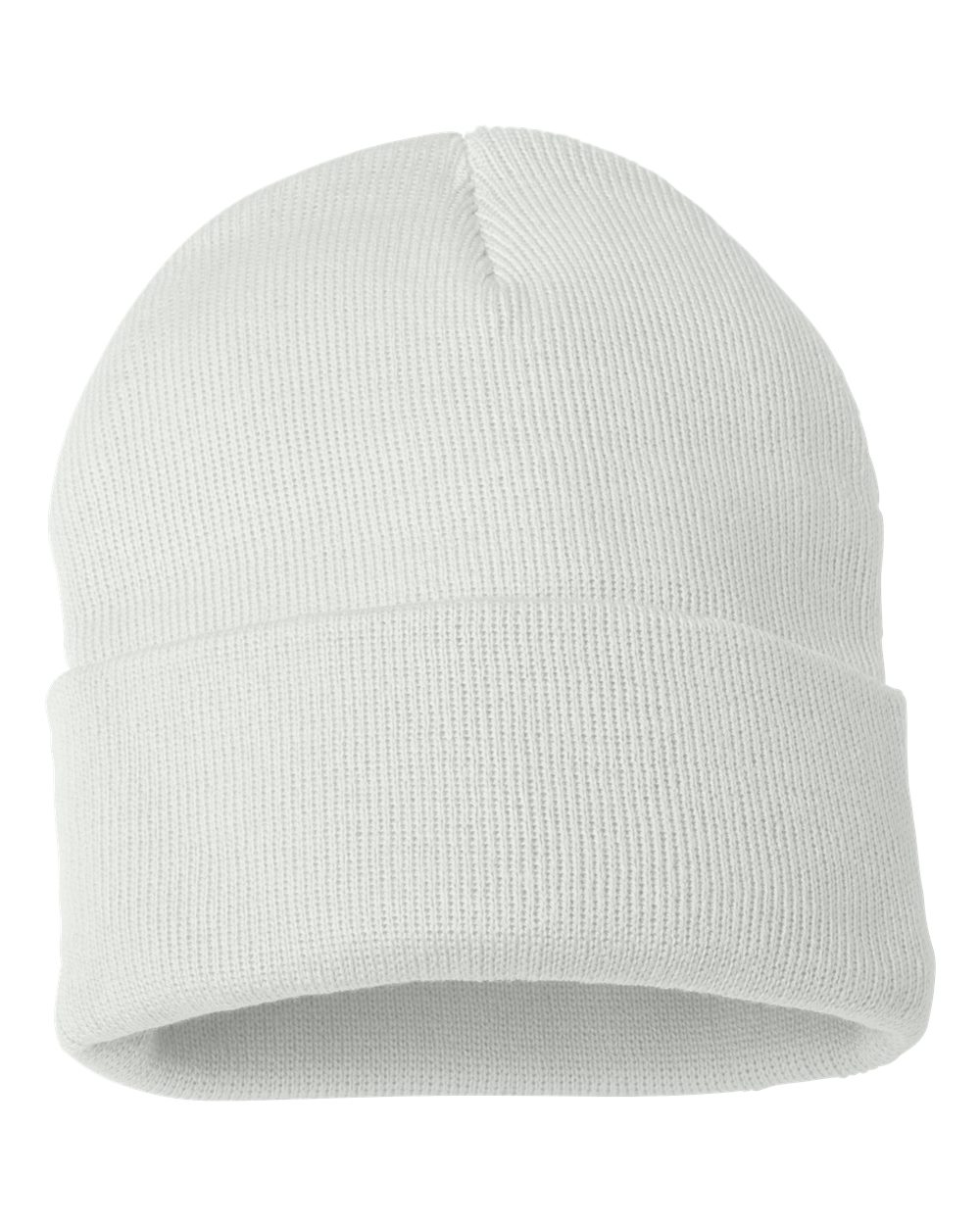 12" Solid Cuffed Beanie - Front - B83995000 - White