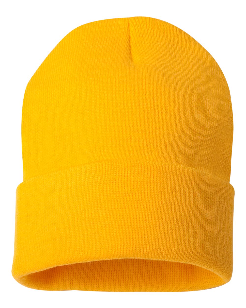 12" Solid Cuffed Beanie - Front - B83995120 - Gold