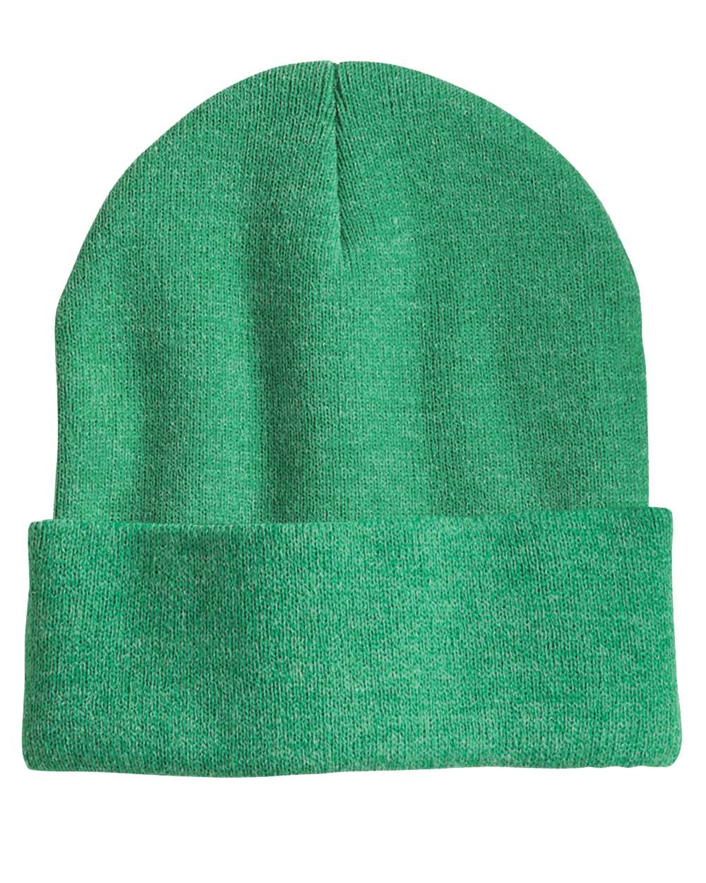 12" Solid Cuffed Beanie - Front - B83995610 - Heather Kelly