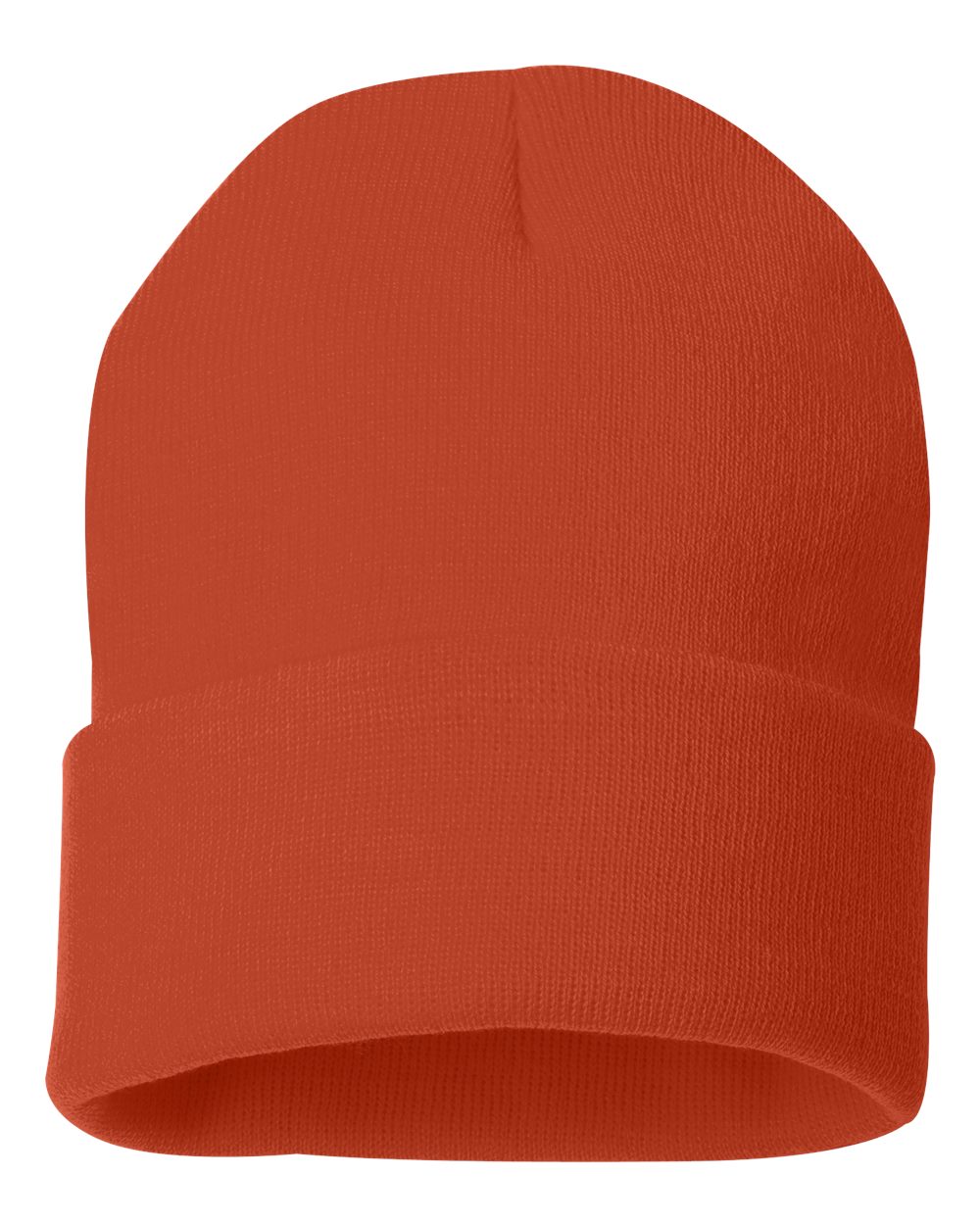 12" Solid Cuffed Beanie - Front - B83995660 - Orange