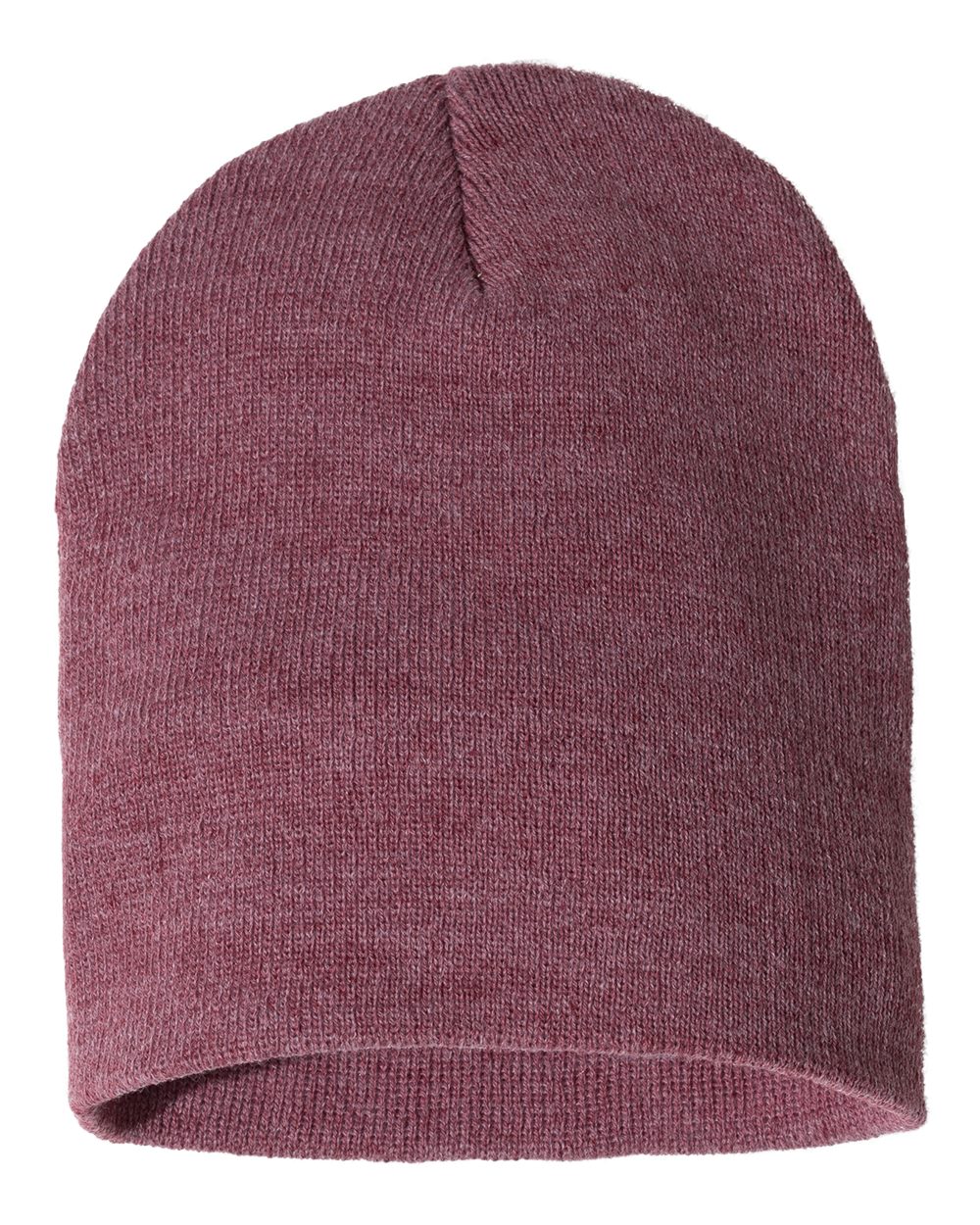 8" Beanie - Front - B84095320 - Heather Cardinal