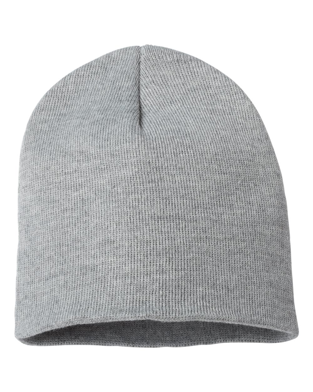 8" Beanie - Front - B84095350 - Heather Grey