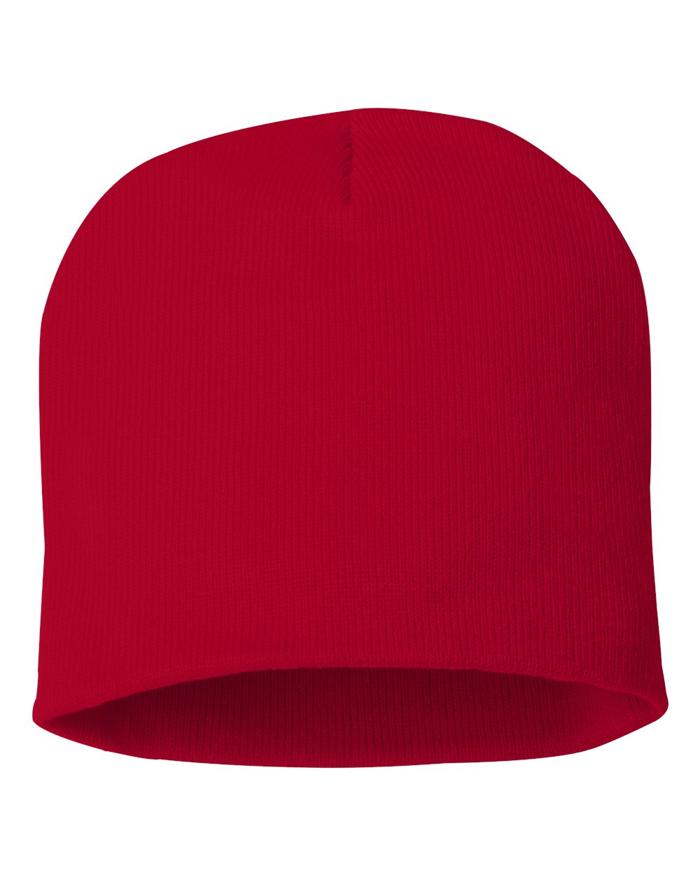8" Beanie - Front - B84095700 - Red
