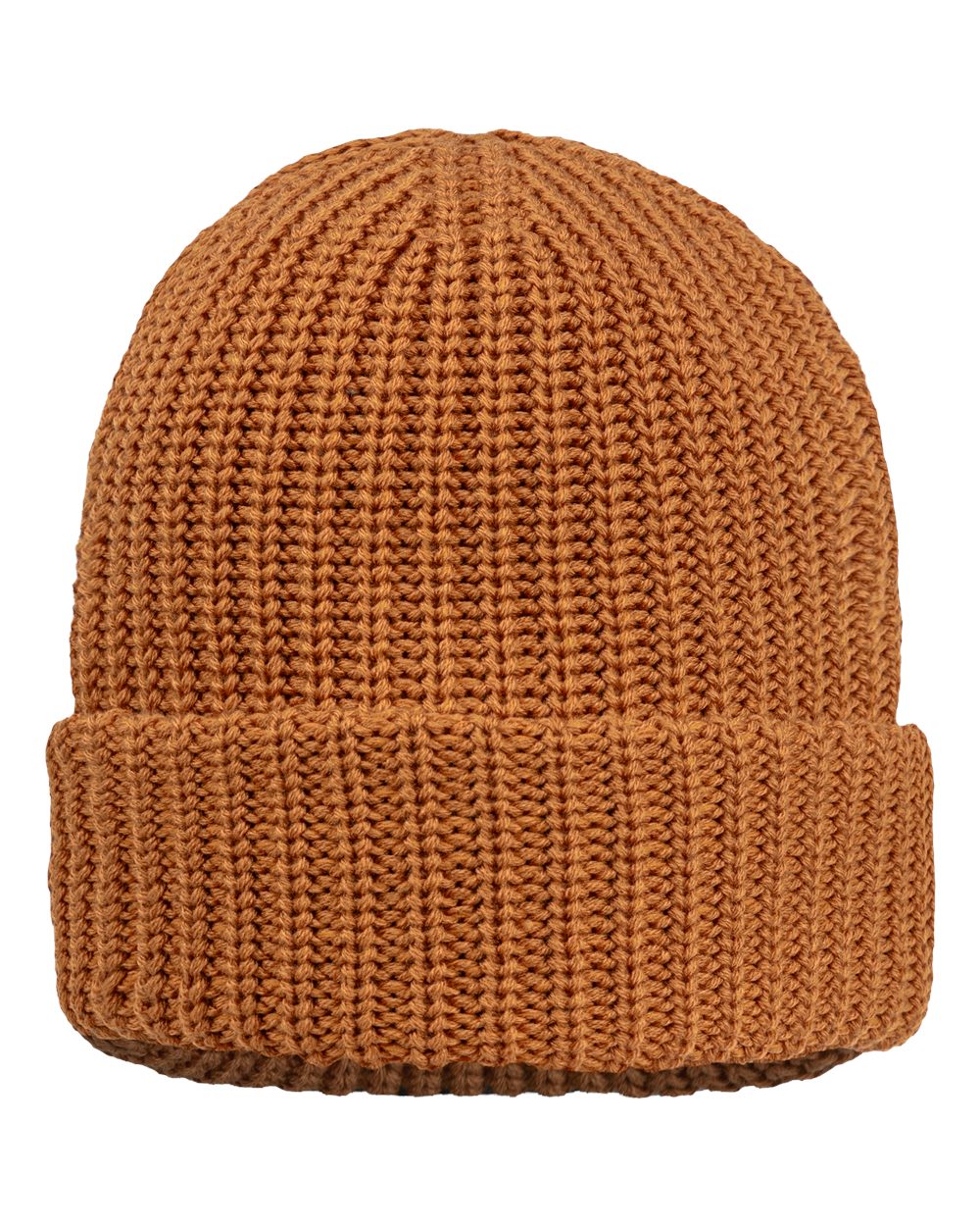 12" Chunky Cuffed Beanie - Front - B50795560 - Coyote Brown