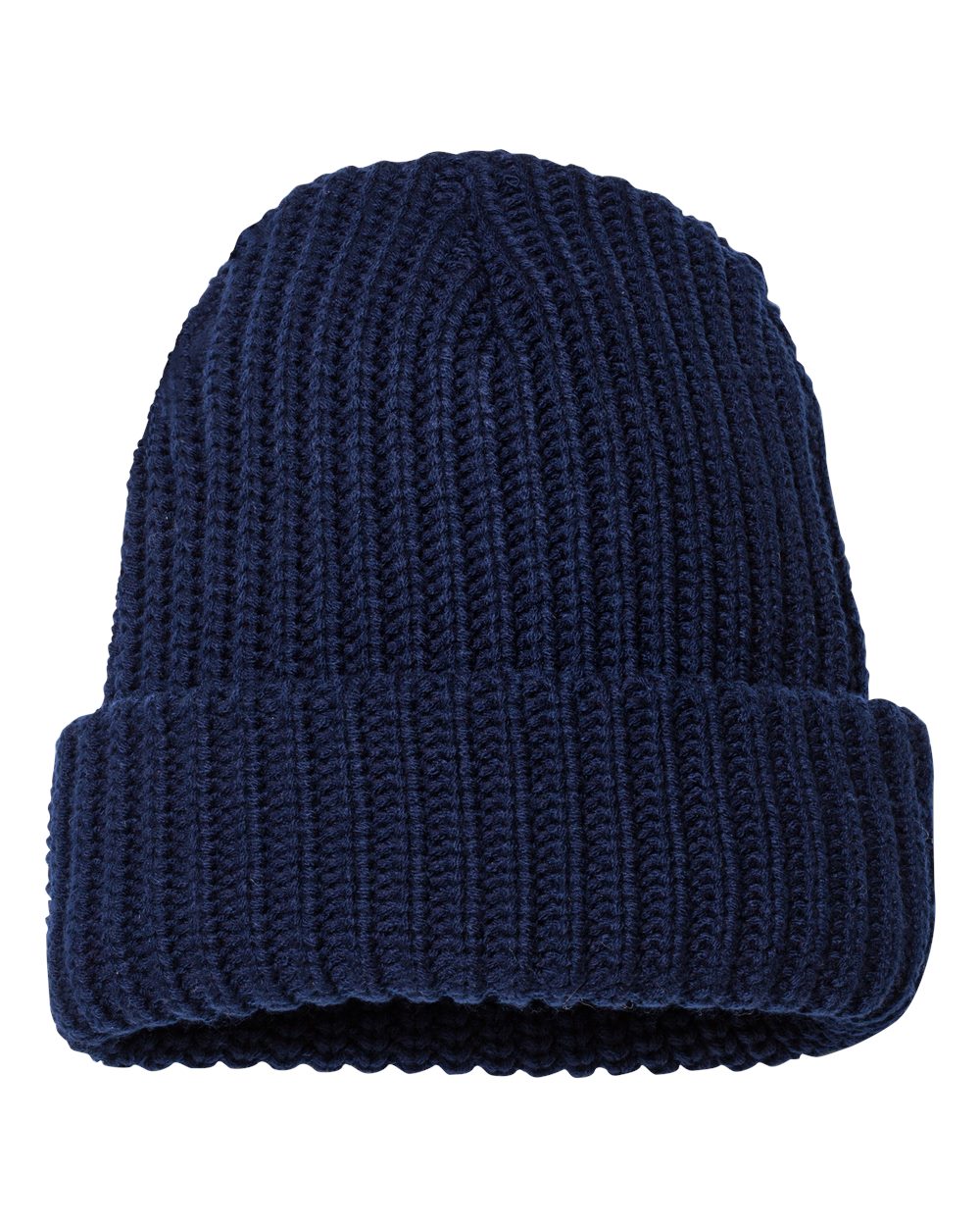 12" Chunky Cuffed Beanie - Front - B50795650 - Navy