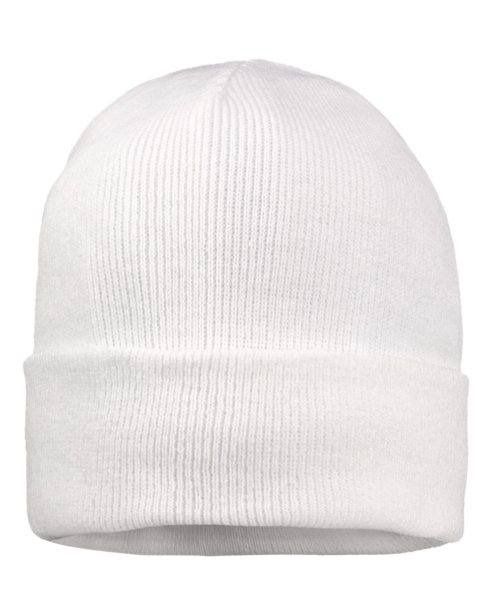 12" Fleece Lined Cuffed Beanie - Front - B56795000 - White