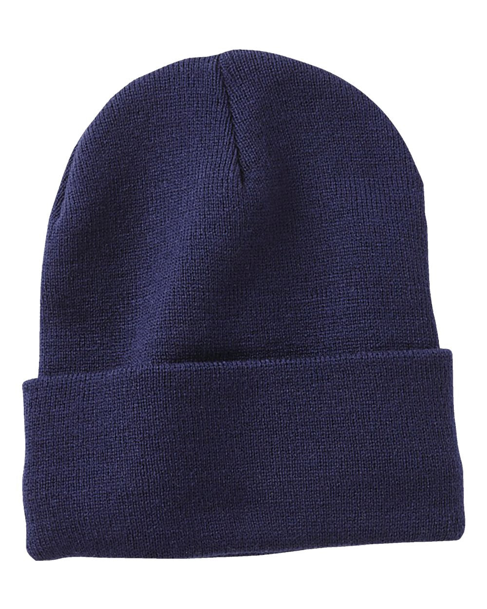 12" Fleece Lined Cuffed Beanie - Front - B56795650 - Navy